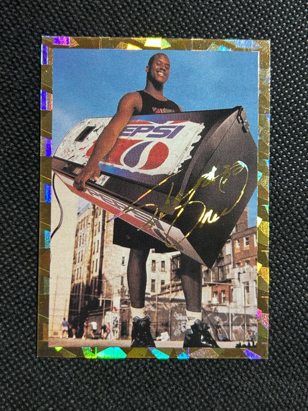 1990 SHAQUILLE O’NEAL RC "Don't Even Think About It" Gold Foil Pepsi Promo Card